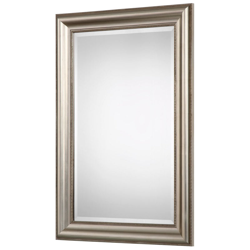 Averon Champagne Silver Leaf Mirror | Classic Rectangle Engineered Wood Frame Bathroom Vanity Mirror Mounted Vertical or Horizontal (24 in. W x 36 in. H x 2 in. D)