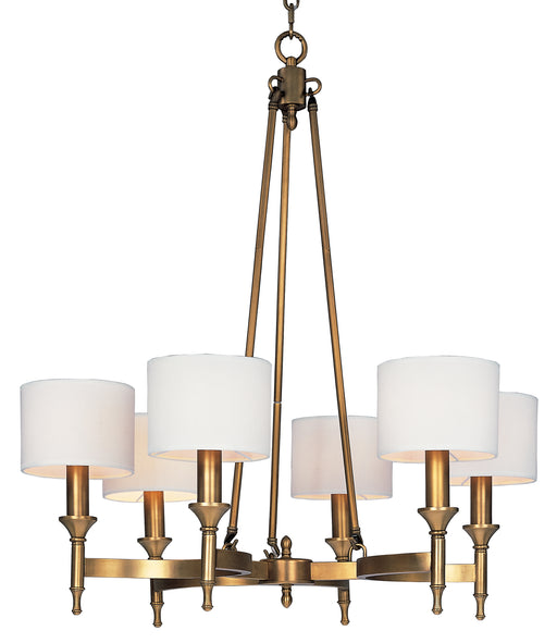 Maxim 22375OMNAB Fairmont 6 Light Chandelier | Natural Aged Brass