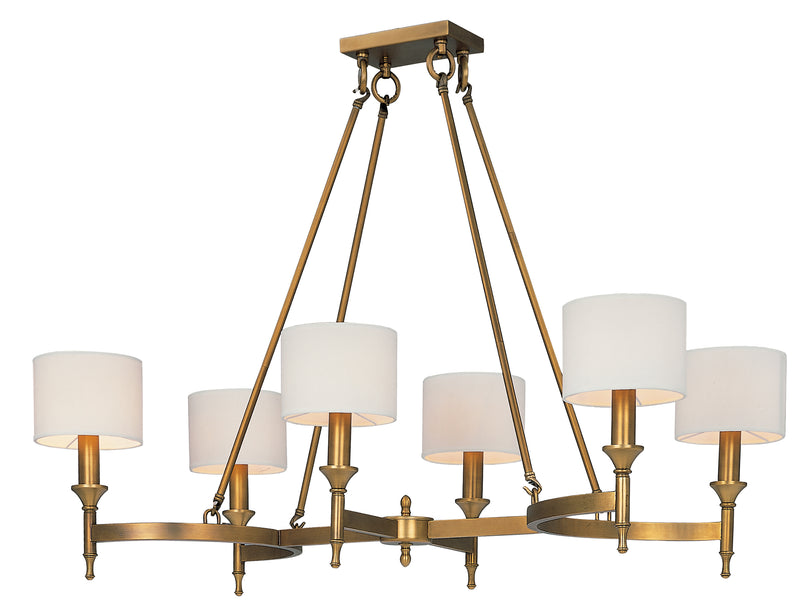 Maxim 22376OMNAB Fairmont 6 Light Chandelier | Natural Aged Brass