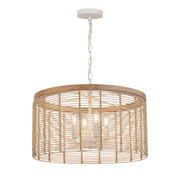 Maxim 22445NAEC Vannerie 4 Light Pendant | Ecru