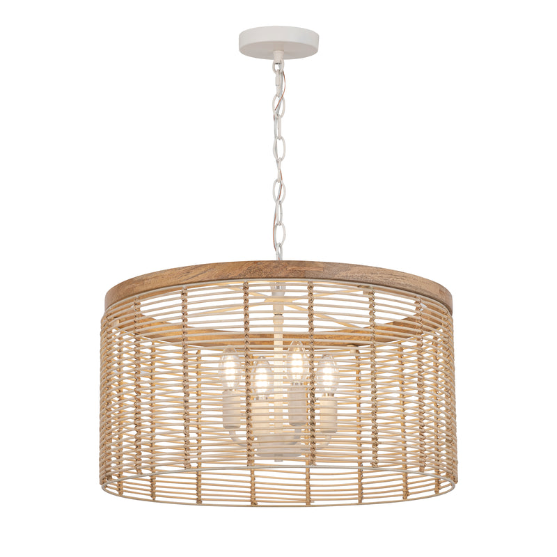 Maxim 22445NAEC Vannerie 4 Light Pendant | Ecru