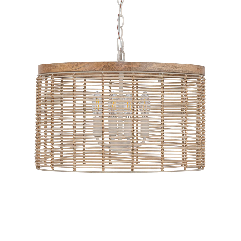 Maxim 22445NAEC Vannerie 4 Light Pendant | Ecru