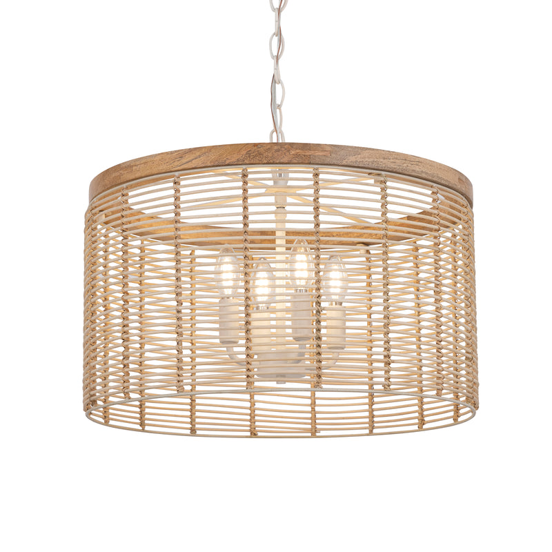 Maxim 22445NAEC Vannerie 4 Light Pendant | Ecru