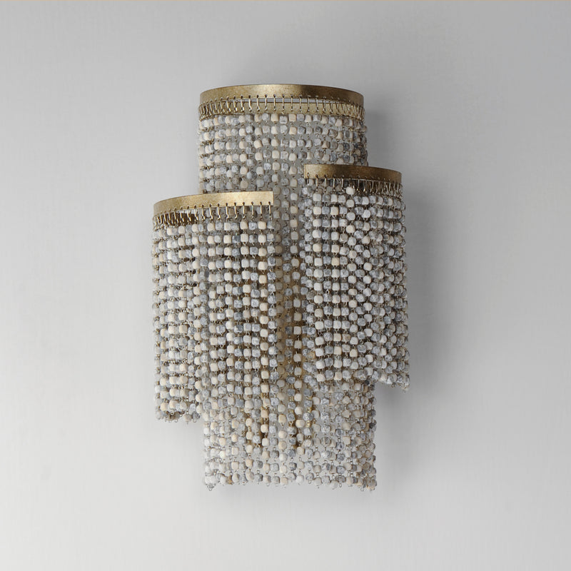 Maxim 22460WWDGS Fontaine 2 Light Wall Sconce | Golden Silver