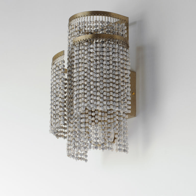 Maxim 22460WWDGS Fontaine 2 Light Wall Sconce | Golden Silver