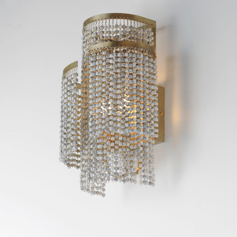 Maxim 22460WWDGS Fontaine 2 Light Wall Sconce | Golden Silver