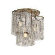 Maxim 22463WWDGS Fontaine 3 Light Flush Mount | Golden Silver