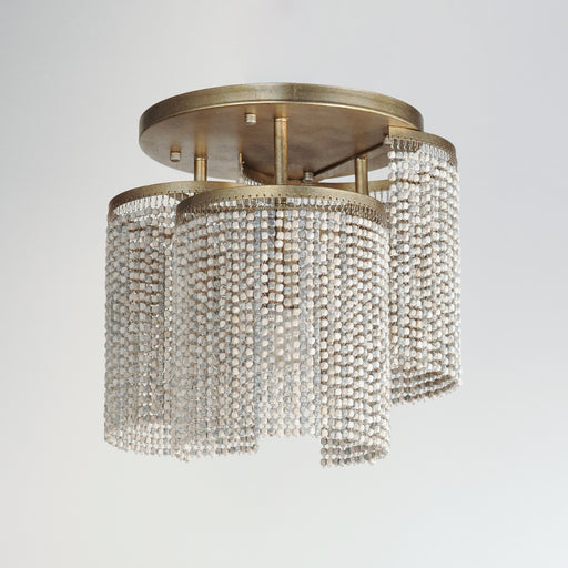 Maxim 22463WWDGS Fontaine 3 Light Flush Mount | Golden Silver