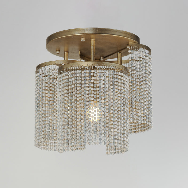 Maxim 22463WWDGS Fontaine 3 Light Flush Mount | Golden Silver