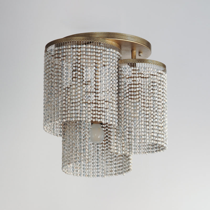 Maxim 22463WWDGS Fontaine 3 Light Flush Mount | Golden Silver