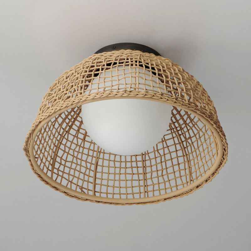 Maxim 22470NAANB Cestino 1 Light Flush Mount | Antique Bronze