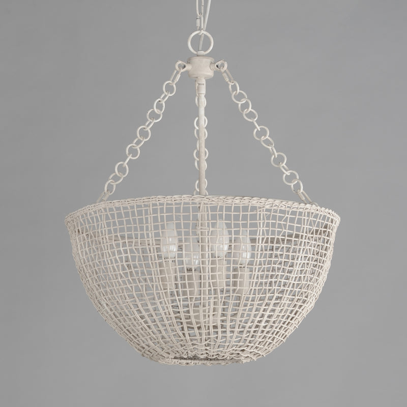 Maxim 22473WWT Cestino 4 Light Pendant | Weathered White