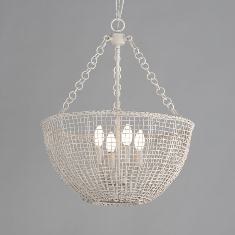 Maxim 22473WWT Cestino 4 Light Pendant | Weathered White