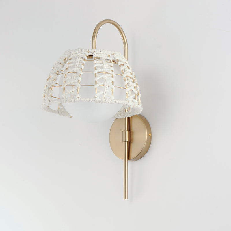 Maxim 22481SWGLD Macrame 1 Light Wall Sconce | Gold