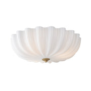 Maxim 22650WTNAB Bundt 15" Flush Mount | White/Natural Aged Brass