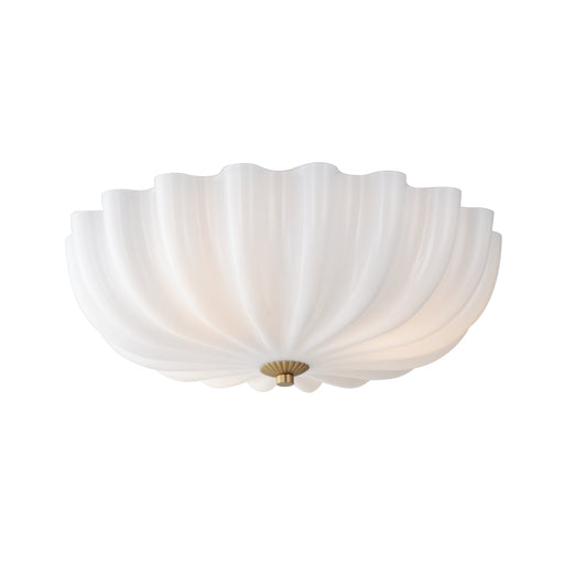 Maxim 22650WTNAB Bundt 15" Flush Mount | White/Natural Aged Brass