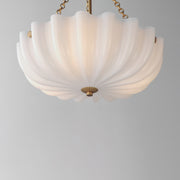 Maxim 22652WTNAB Bundt 15" Pendant Semi Flush Mount | White/Natural Aged Brass