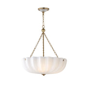 Maxim 22653WTNAB Bundt 17.5" Pendant Semi Flush Convertible | White/Natural Aged Brass