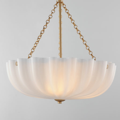 Maxim 22653WTNAB Bundt 17.5" Pendant Semi Flush Convertible | White/Natural Aged Brass