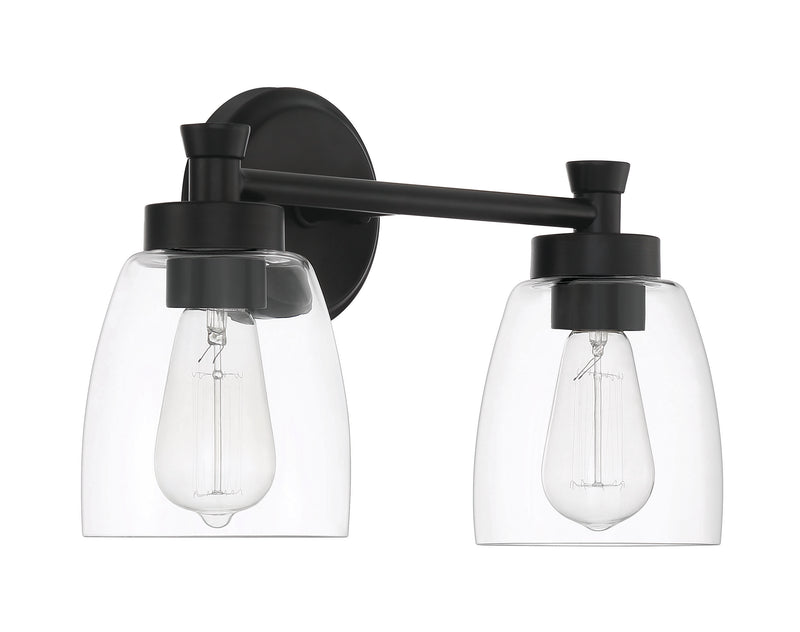 Craftmade 12716FB2 Henning 2 Light Bathroom Vanity Light -Flat Black