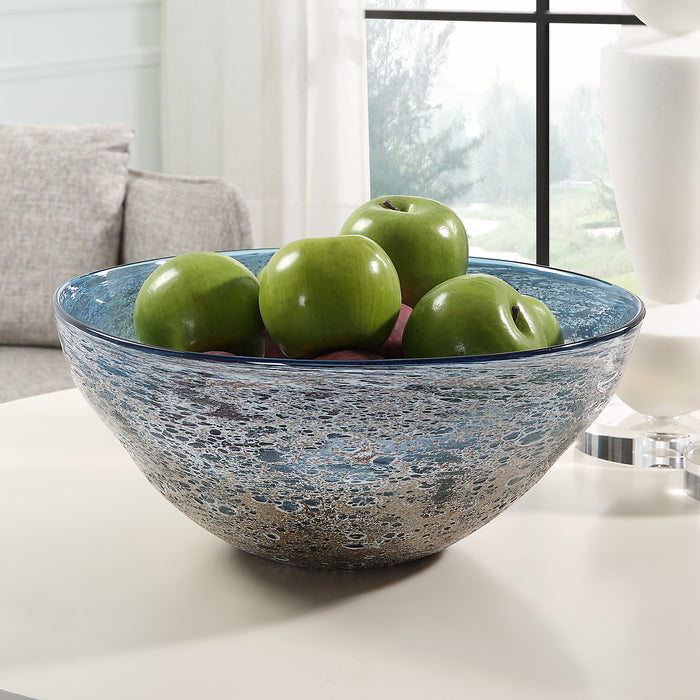 Uttermost Genovesa Aqua Glass Bowl