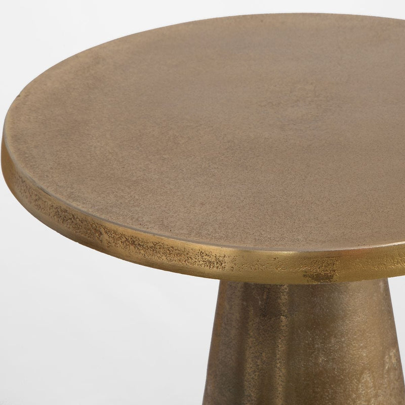 Anvik Antique Brass Accent Table (13 in. W x 20 in. H)