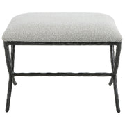 Uttermost Brisby Gray Fabric Small Bench - ALCOVE LIGHTING