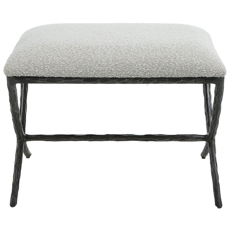 Uttermost Brisby Gray Fabric Small Bench - ALCOVE LIGHTING