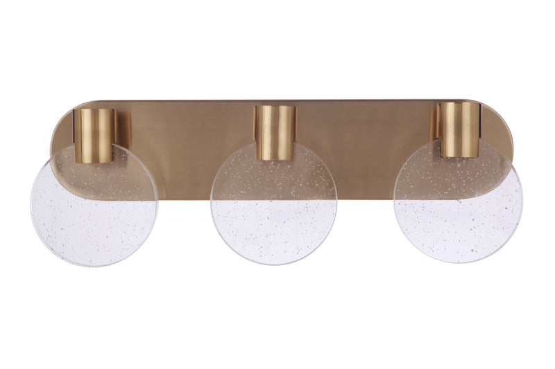 Craftmade 15122SB-LED Glisten 3 Light LED Vanity -Satin Brass - ALCOVE LIGHTING