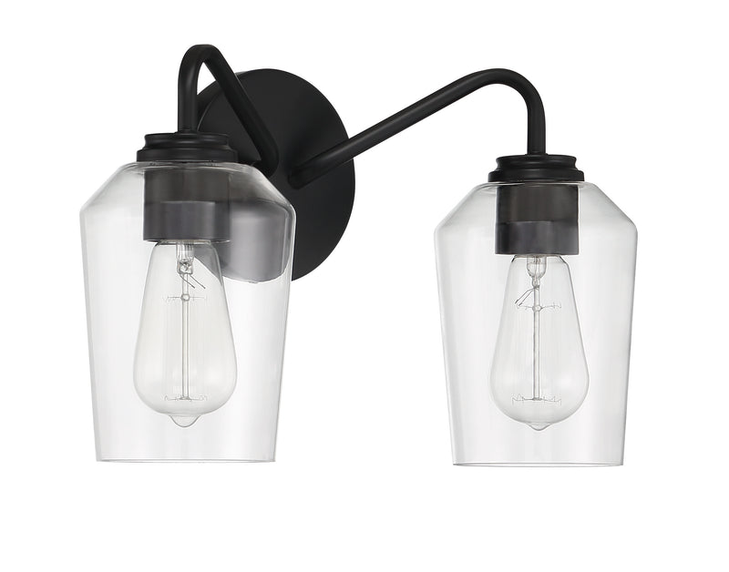 Craftmade 56102-FB Shayna 2 Light Bathroom Vanity Light -Flat Black