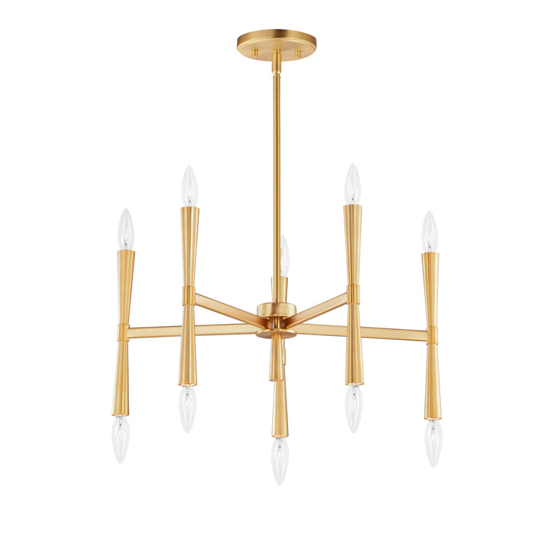 Maxim 24625SBR Rome 10 Light Chandelier | Satin Brass