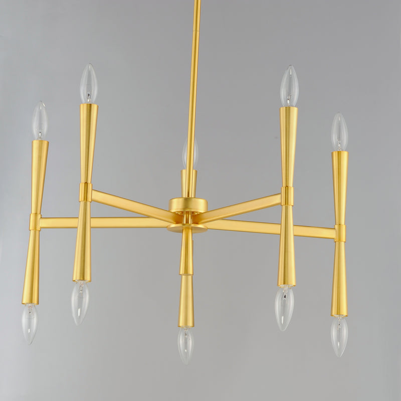 Maxim 24625SBR Rome 10 Light Chandelier | Satin Brass