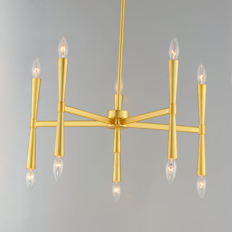 Maxim 24625SBR Rome 10 Light Chandelier | Satin Brass