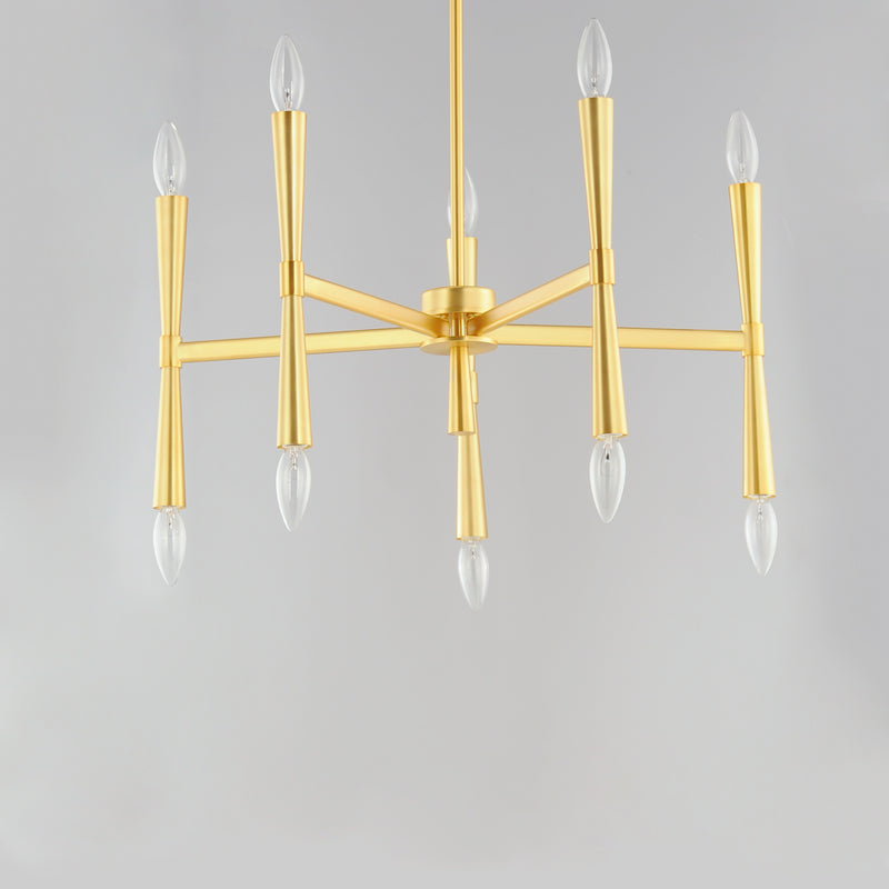Maxim 24625SBR Rome 10 Light Chandelier | Satin Brass