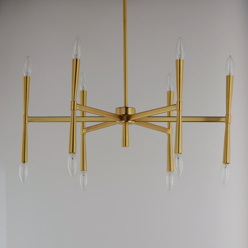 Maxim 24626SBR Rome 12 Light Chandelier | Satin Brass