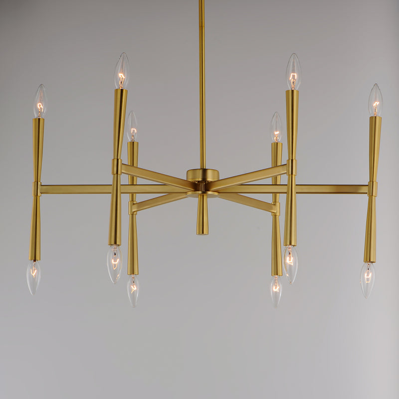 Maxim 24626SBR Rome 12 Light Chandelier | Satin Brass