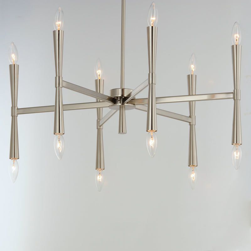 Maxim 24626SN Rome 12 Light Chandelier | Satin Nickel