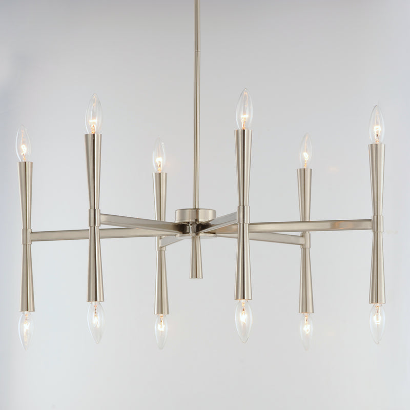 Maxim 24626SN Rome 12 Light Chandelier | Satin Nickel