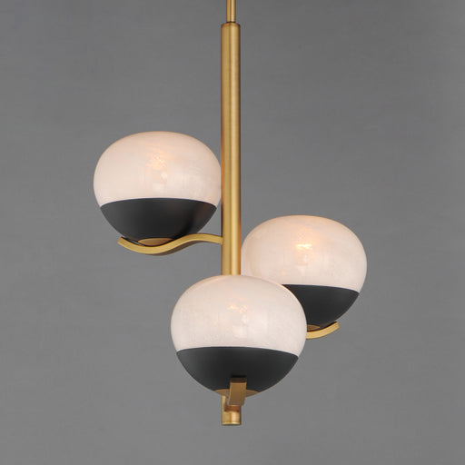 Maxim 24643MRBKNAB Lucerne 3 Light Chandelier | Black / Natural Aged Brass
