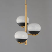 Maxim 24643MRBKNAB Lucerne 3 Light Chandelier | Black / Natural Aged Brass