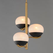 Maxim 24643MRBKNAB Lucerne 3 Light Chandelier | Black / Natural Aged Brass