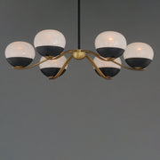 Maxim 24646MRBKNAB Lucerne 6 Light Chandelier | Black / Natural Aged Brass