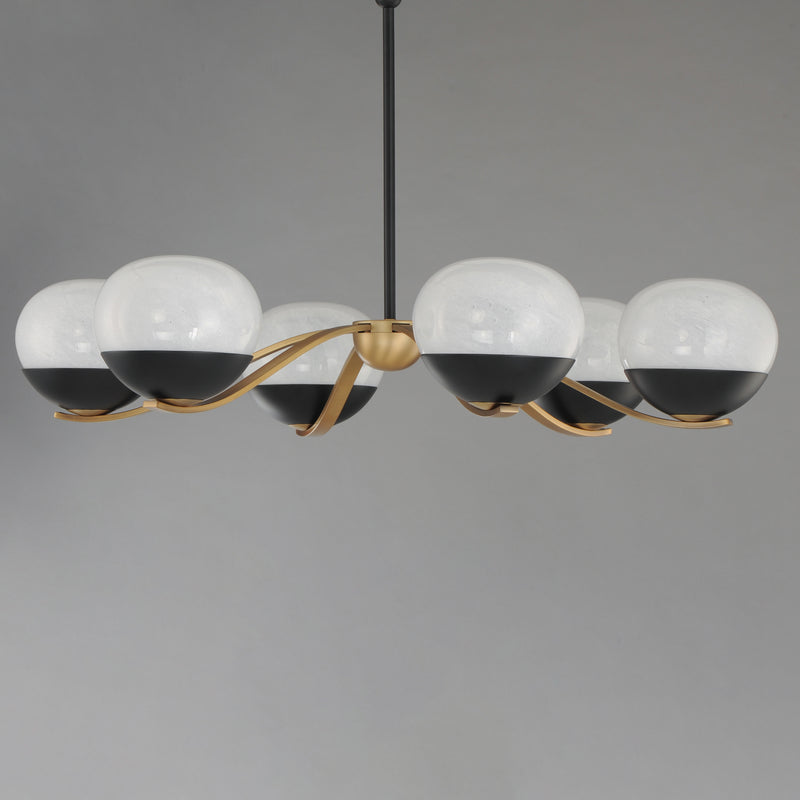 Maxim 24646MRBKNAB Lucerne 6 Light Chandelier | Black / Natural Aged Brass