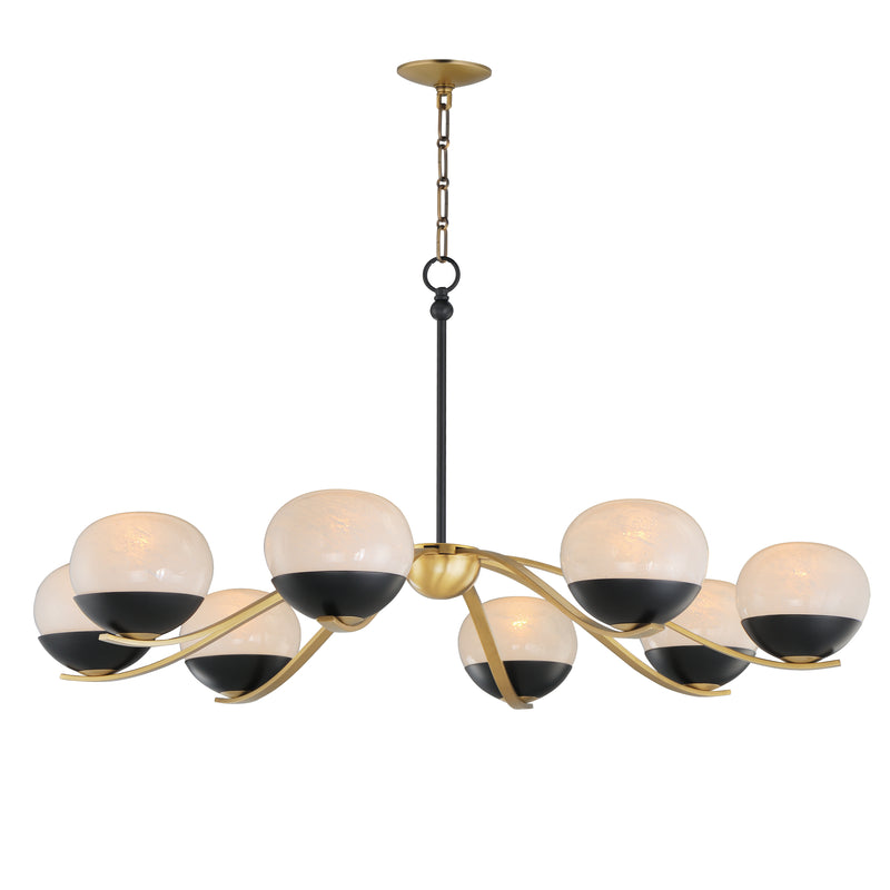 Maxim 24648MRBKNAB Lucerne 8 Light Chandelier | Black / Natural Aged Brass