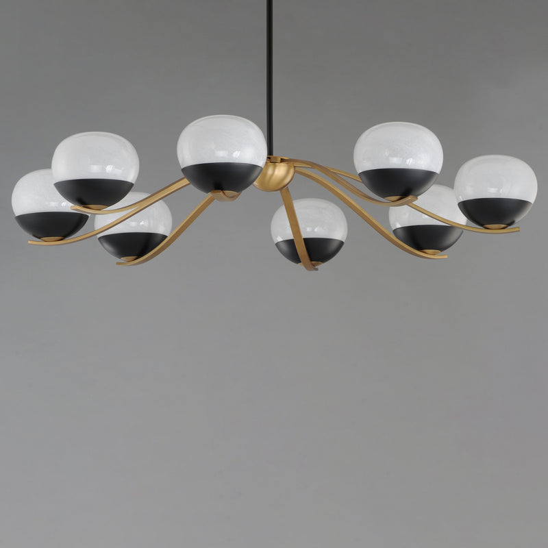 Maxim 24648MRBKNAB Lucerne 8 Light Chandelier | Black / Natural Aged Brass