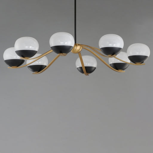 Maxim 24648MRBKNAB Lucerne 8 Light Chandelier | Black / Natural Aged Brass