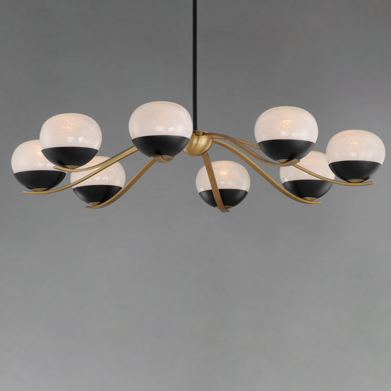 Maxim 24648MRBKNAB Lucerne 8 Light Chandelier | Black / Natural Aged Brass