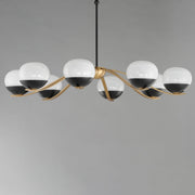 Maxim 24648MRBKNAB Lucerne 8 Light Chandelier | Black / Natural Aged Brass