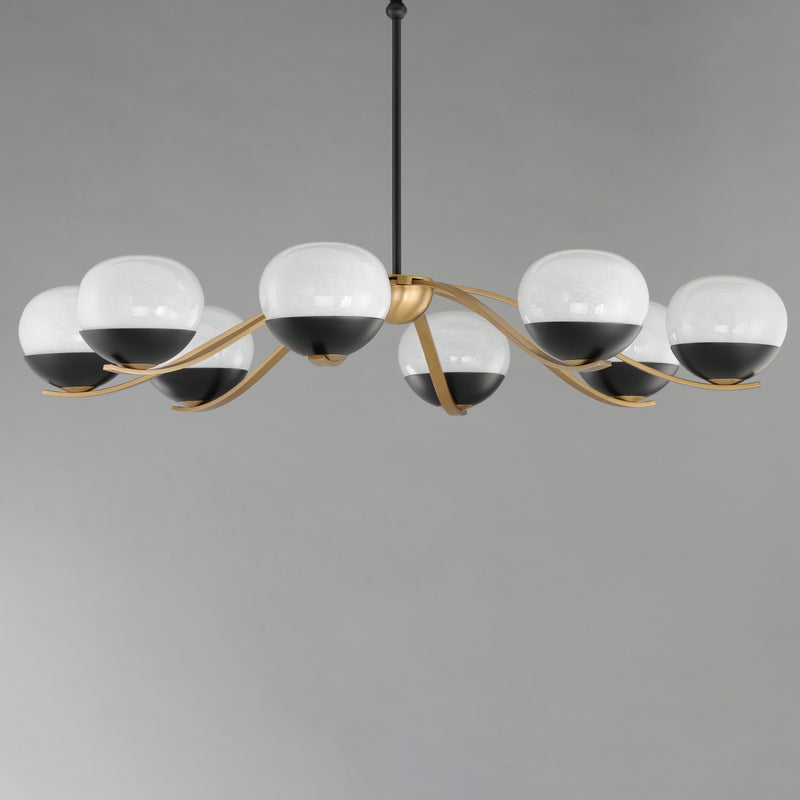 Maxim 24648MRBKNAB Lucerne 8 Light Chandelier | Black / Natural Aged Brass