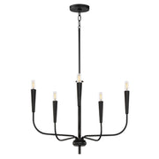 Maxim 24815BK Vela 5 Light Chandelier | Black